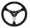 Longacre 15" Suede Dished w/Black Spokes Steering Wheel